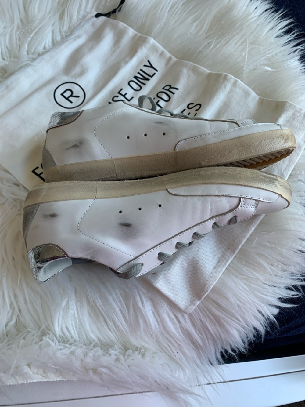 🌟GOLDEN GOOSE WHITE LEATHER SNEAKERS🌟 - Picture 7 of 11